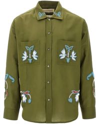 BAZISZT - Camicia Con Ricamo - Lyst