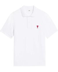 Ami Paris - De Coeur Organic Cotton Polo Shirt - Lyst