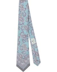 Etro - Silk Jacquard Paisley Tie With Floral Motif - Lyst