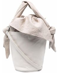 discord Yohji Yamamoto - Linen-lined Leather Bucket Bag - Lyst