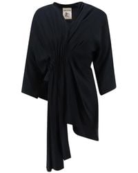 Semicouture - Josie Draped Asymmetric-Hem Top - Lyst