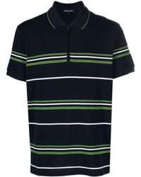 Michael Kors - Striped Cotton Blend Polo Shirt - Lyst