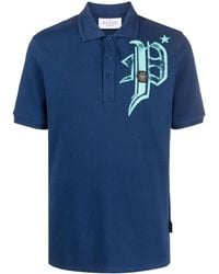 Philipp Plein - Logo-Print Cotton Polo Shirt - Lyst