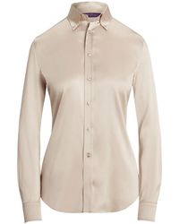 Ralph Lauren - Satin Button-Up Shirt - Lyst