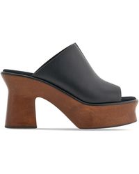 Ferragamo - 85Mm Leather Wedge Sandals - Lyst