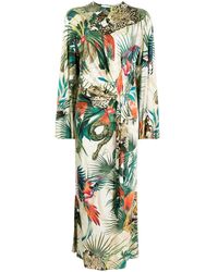 Roberto Cavalli - Jungle-Print Wrap Dress - Lyst