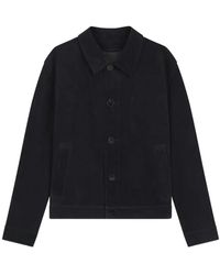 HUGO - Ligor Suede Jacket With Stitched Breast-Pocket Detail - Lyst