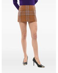 we11done - Check-Pattern A-Line Mini Skirt - Lyst