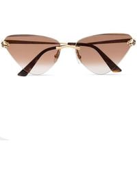 Cartier - Panther-Plaque Cat-Eye Sunglasses - Lyst