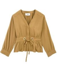 Ba&sh - Tie-Fastening Peplum Blouse - Lyst