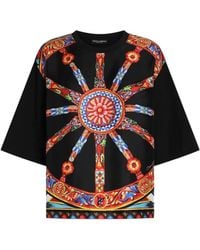 Dolce & Gabbana - Carretto-Print Jersey T-Shirt - Lyst