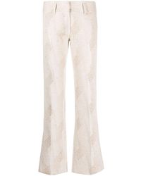 Forte Forte - Embroidered-design Straight-leg Trousers - Lyst
