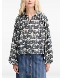 Munthe - Lynx Blouse Met Bloemenprint En Knopen - Lyst