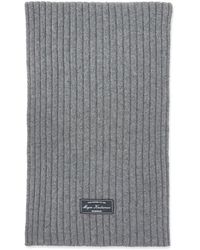 MSGM - Gerippter Strickschal Mit Logo-Patch - Lyst