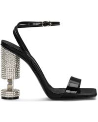Dolce & Gabbana - Logo-lettering Crystal-embellished Sandals - Lyst