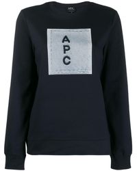 A.P.C. Sweater Met Contrasterend Logo - Blauw