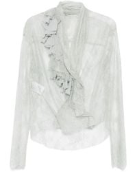 Alberta Ferretti - Lace Ruffled Top - Lyst