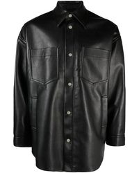 Nanushka - Black Martin Faux Leather Shirt - Lyst