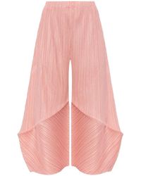 Pleats Please Issey Miyake - Pleated Wide-Leg Trousers - Lyst