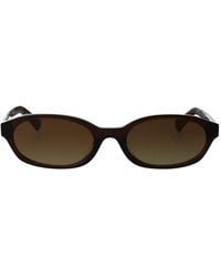 Burberry - Check-Pattern Oval-Frame Sunglasses - Lyst