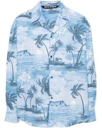 Palm Angels - Bowlinghemd mit Sonnenuntergangs-Print - Lyst