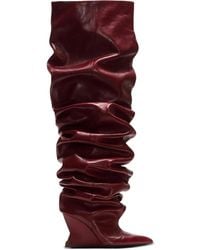 Balmain - Botas altas de piel de becerro con cuña de 95 mm - Lyst