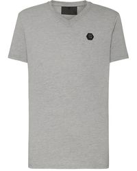 Philipp Plein - V-neck Skull T-shirt - Lyst