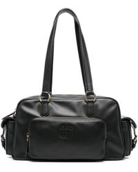 Miu Miu - Leather Top-Handle Tote Bag - Lyst