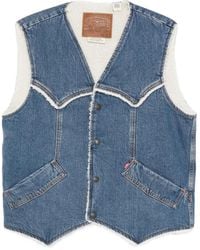 Levi's - Chaleco Vaquero De Estilo Wéstern Con Y Forro De Sherpa De -Azul - Lyst