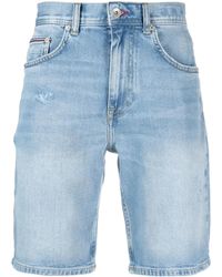 Tommy Hilfiger - Short En Jean Brooklyn À Effet Usé - Lyst
