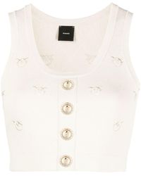 Pinko - Button-detail Knitted Top - Lyst