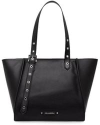 KARL LAGERFELD - Buckle-Detail Eyelet-Embellished Tote Bag - Lyst