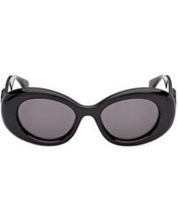 Max Mara Eyewear - Logo-Plaque Oval-Frame Sunglasses - Lyst