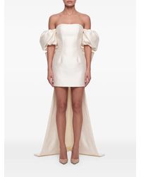 POST MERIDIEM - Bow-Back Puff-Sleeve Mini Dress - Lyst