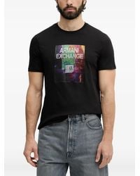 ARMANI EXCHANGE - Graphic-Print Logo-Patch T-Shirt - Lyst