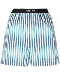 Amiri - Gestreifte Shorts mit Logo-Bund - Lyst