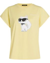 KARL LAGERFELD - Ikon Choupette Aquarelle T-Shirt - Lyst