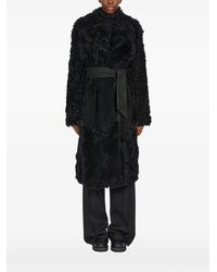 Ferragamo - Belted Shearling Coat - Lyst