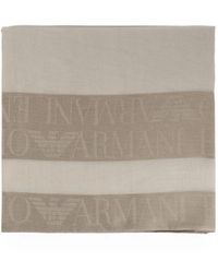Emporio Armani - Logo-Jacquard Frayed Scarf - Lyst