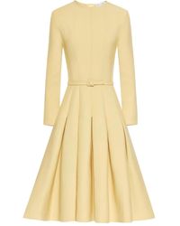 Oscar de la Renta - ベルテッド プリーツドレス - Lyst