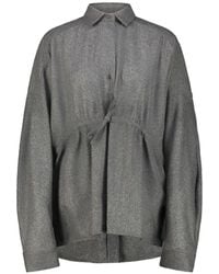 Thelatest - Dalida Tie-Waist Wool Shirt - Lyst