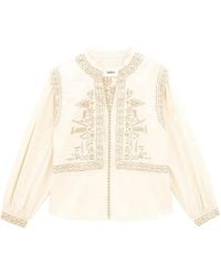 Ba&sh - Laura Embroidered Long-Sleeved Blouse - Lyst