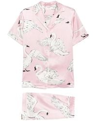 Olivia Von Halle - Ingo Selene Swan-Print Pajamas - Lyst
