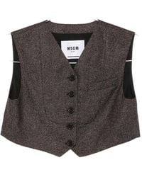 MSGM - Cropped Button-Up Waistcoat - Lyst