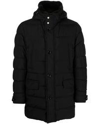 Moorer - Gefütterter Mantel Mit Shearling-Kragen - Lyst