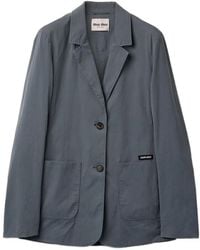 Miu Miu - Veste En Popeline Stretch Délavée - Lyst