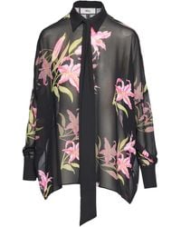 Nissa - Top Met Bloemenprint En Strik - Lyst