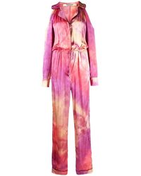 Roberto Cavalli - Tie-Dye Drawstring Jumpsuit - Lyst
