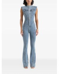 Manière De Voir - Annette Seam-Detail Fit-And-Flare Denim Jumpsuit - Lyst
