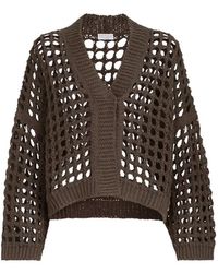 Brunello Cucinelli - Jute And Cotton Net Cardigan - Lyst